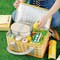 Insulated Reusable Food Picnic Basket Bag Beach Bags, Cooler Bags with Zippered Top -for Hot or Cold,Picnic Basket Collapsible,Beach, Outdoor Party, Camping,Festivals (Yellow)